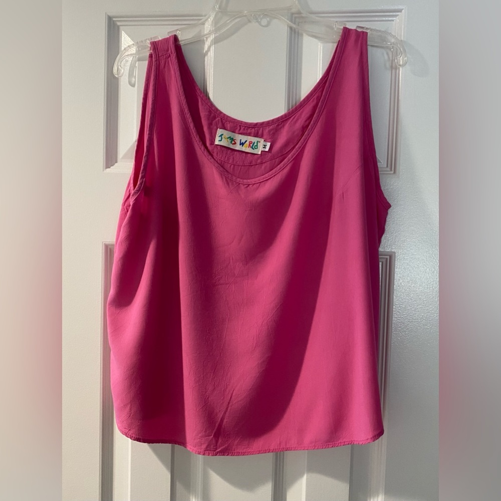 Vintage 90s V Jams World Pink Tank Top Size M